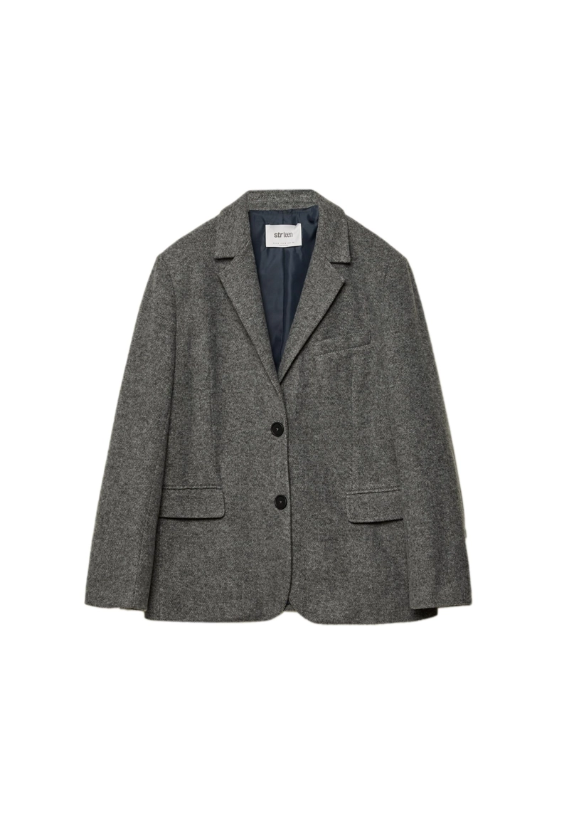 Объемный пиджак с узором в елочку