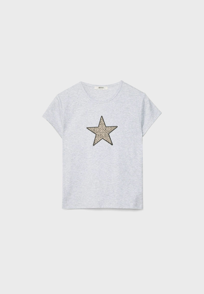 Футболка со звездой и леопардовым принтом