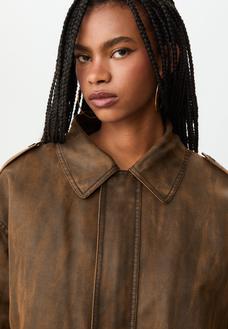 Длинная куртка из искусственного меха