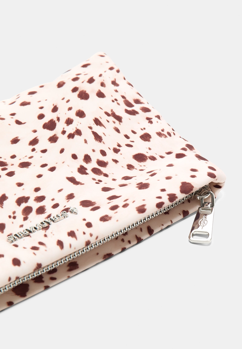 Косметичка на молнии из ткани с принтом