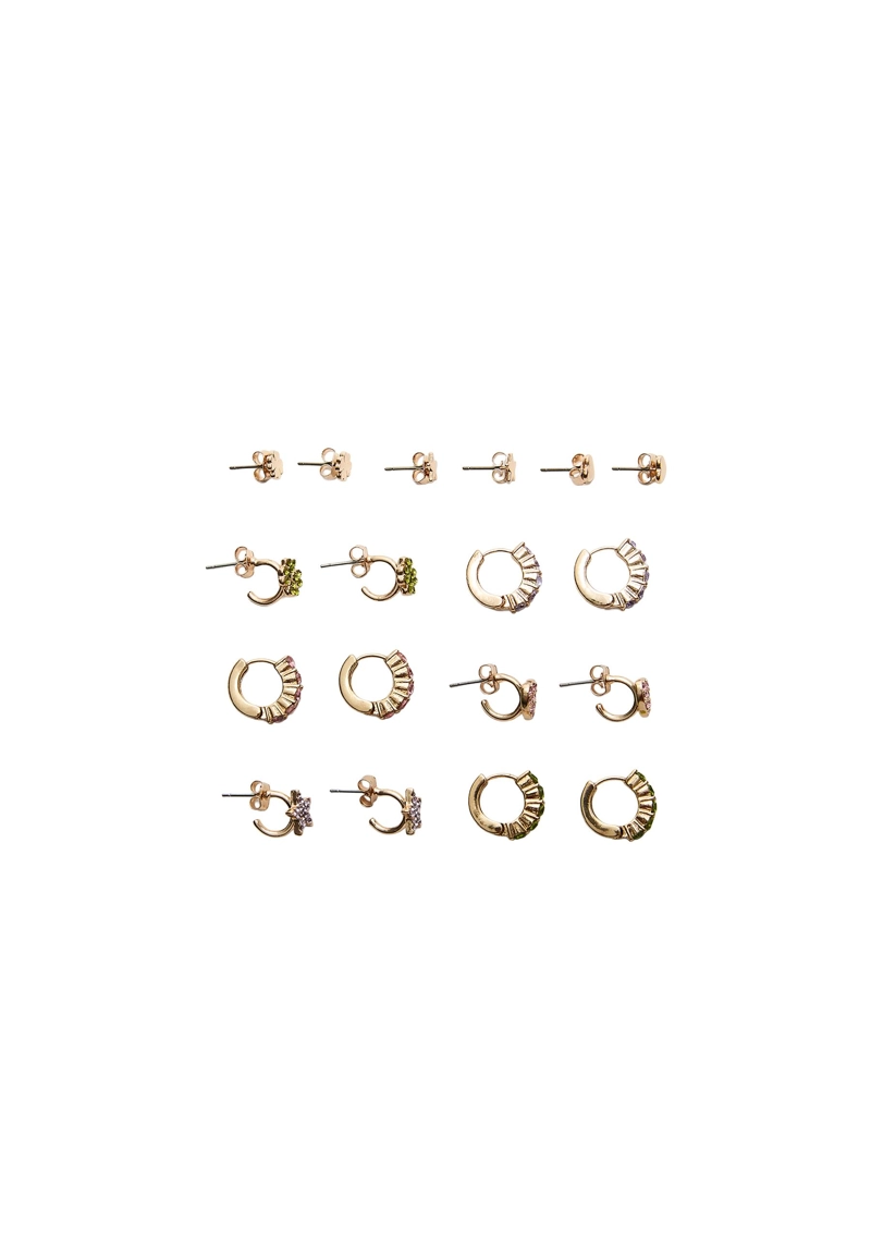 Набор из 9 пар серег с блестящей отделкой