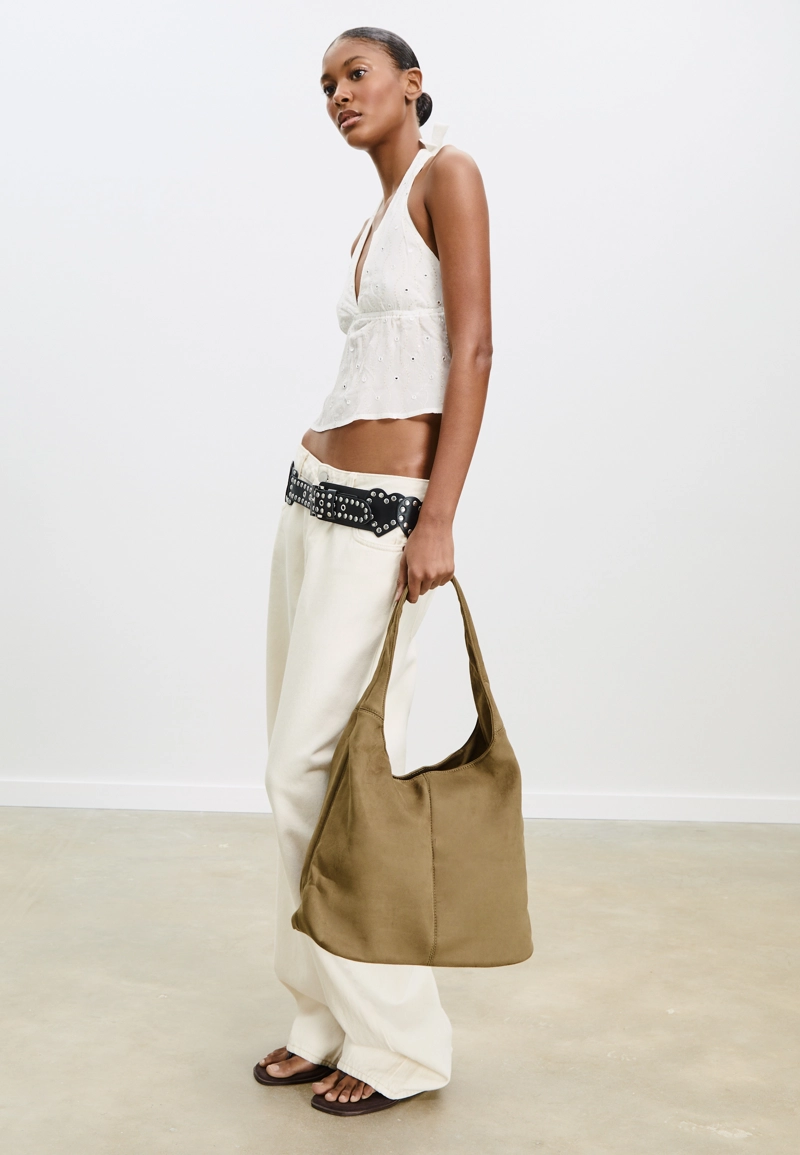 Сумка через плечо из искусственной замши