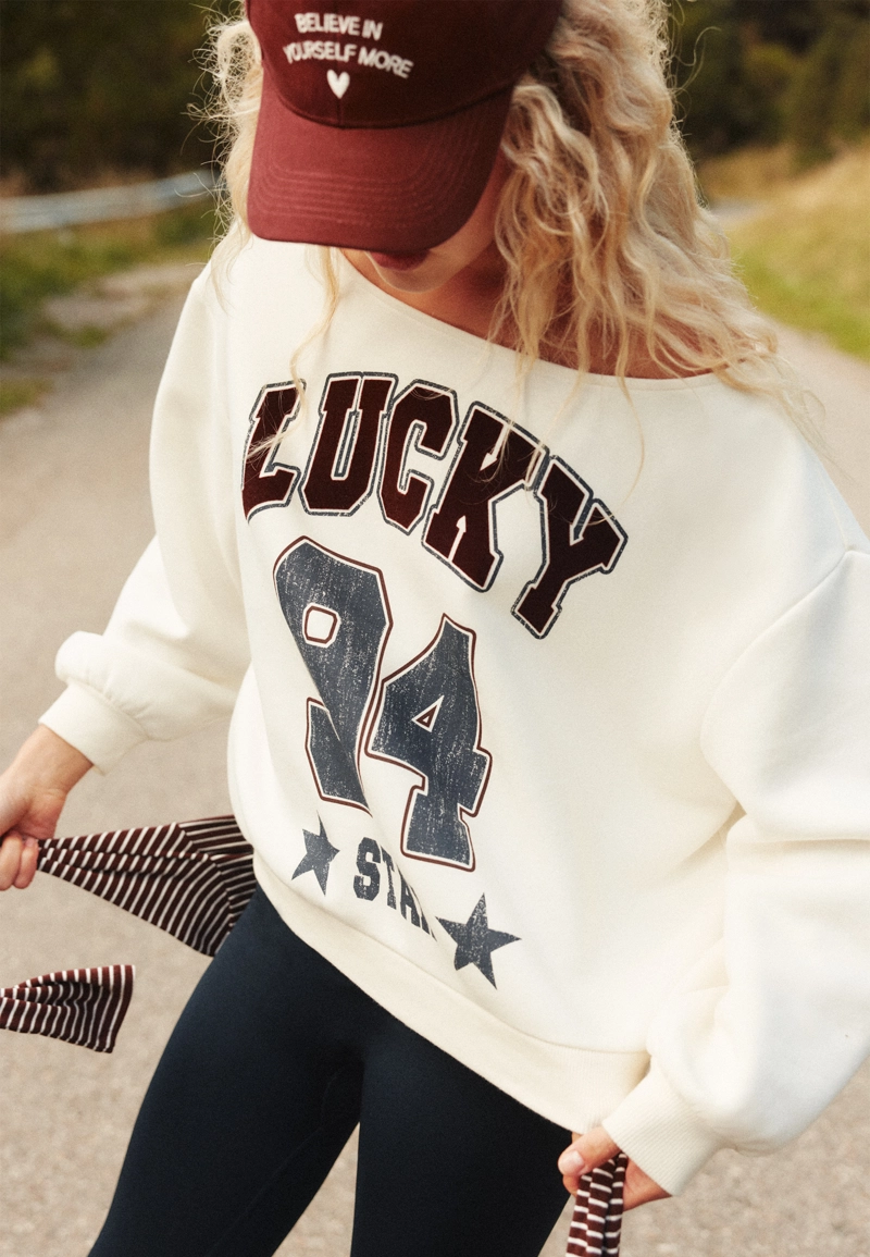 Асимметричная толстовка с принтом