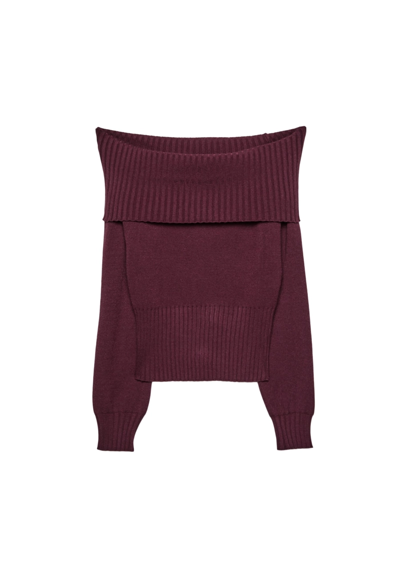 Вязаный джемпер с открытыми плечами