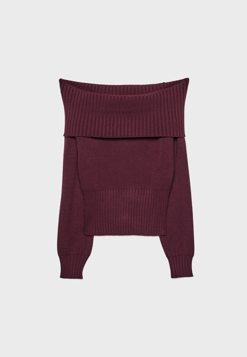 Вязаный джемпер с открытыми плечами