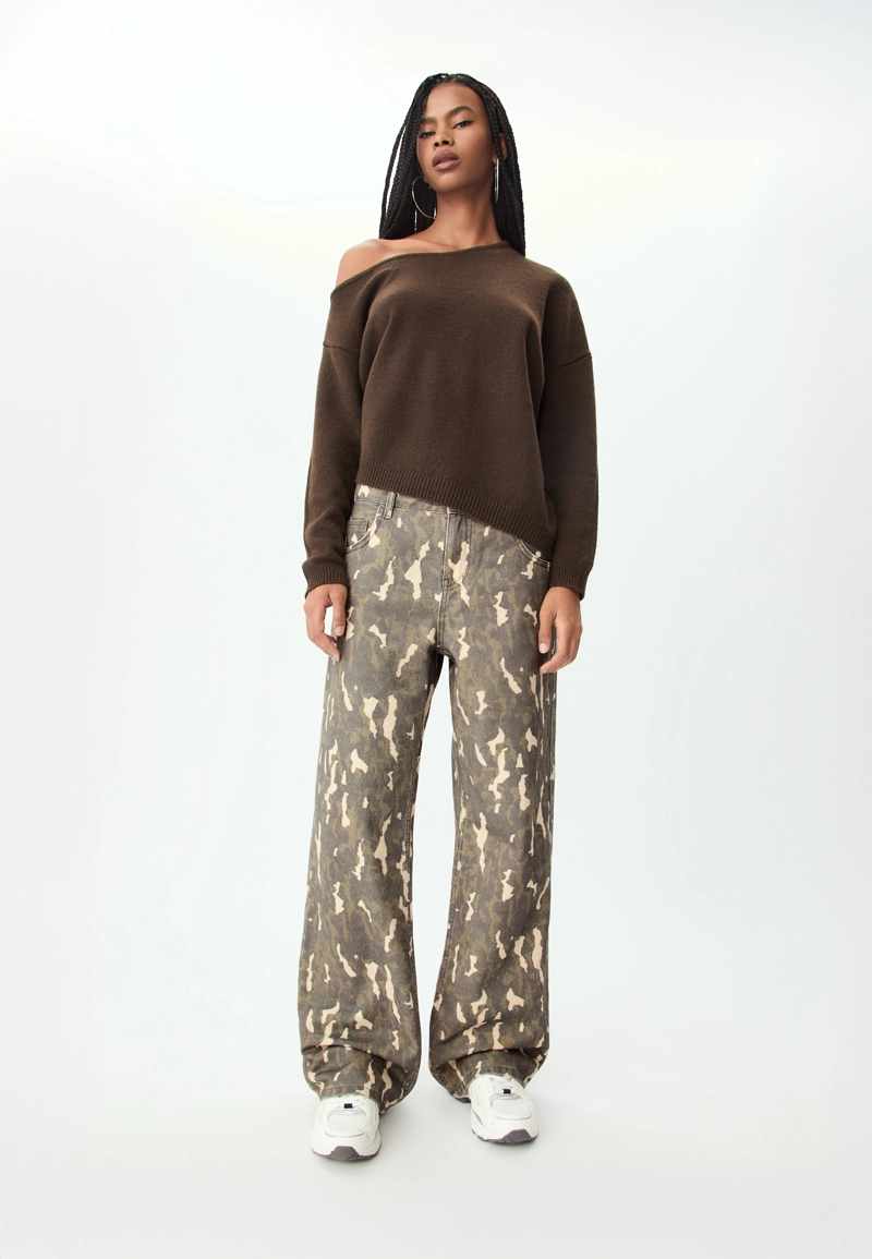 Брюки прямого кроя с принтом