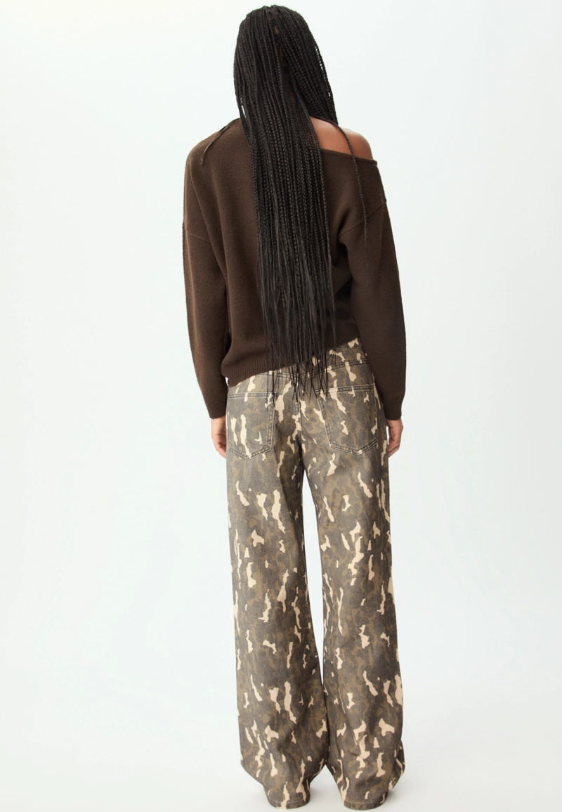 Брюки прямого кроя с принтом