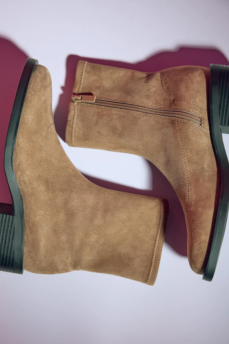 Плоские ботильоны из искусственной замши