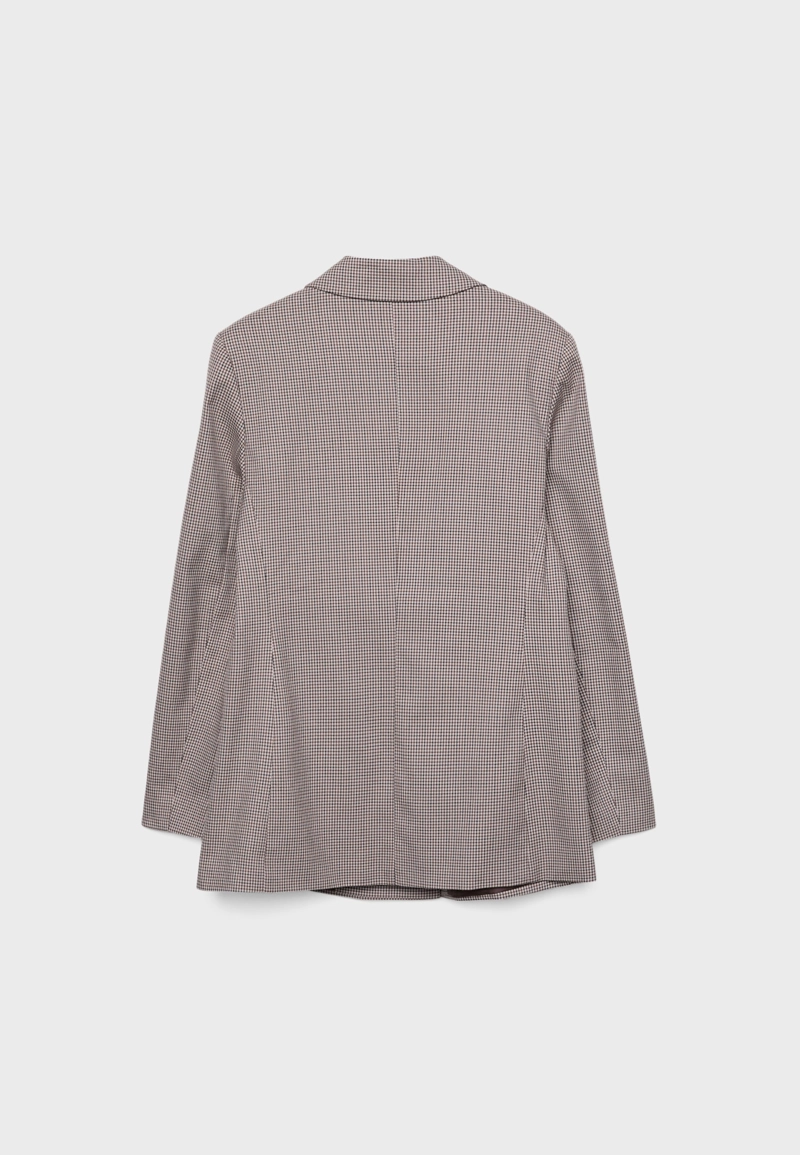 Двубортный пиджак с пуговицами и принтом