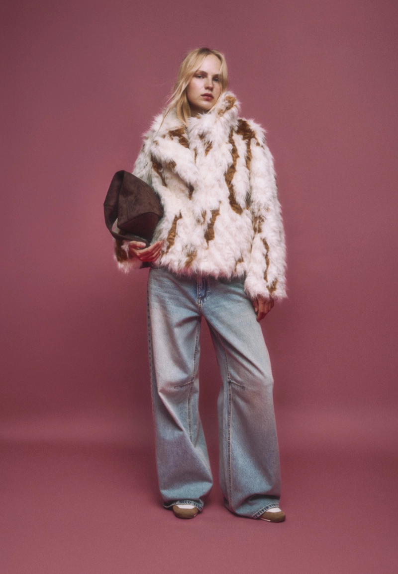 Куртка с контрастным искусственным мехом