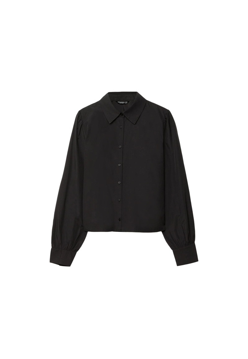 Базовая рубашка из поплина с рукавами-буфами