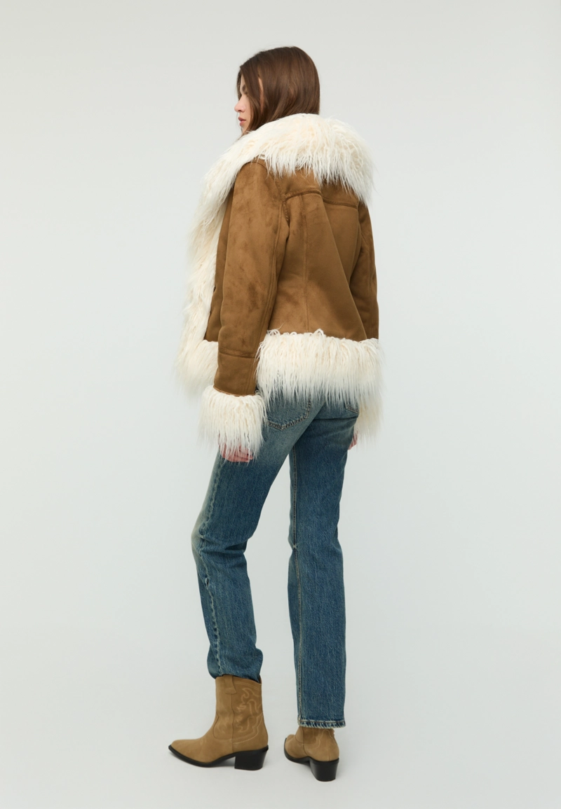 Двусторонняя куртка из длинного искусственного меха