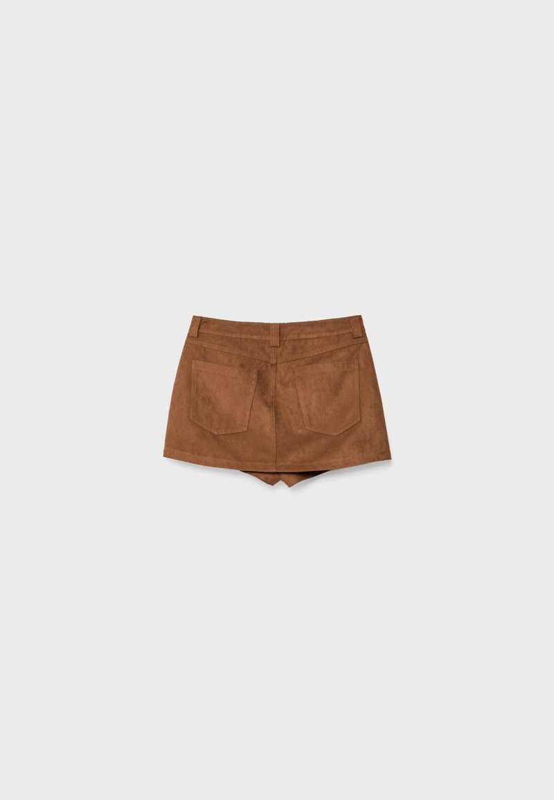 Юбка-шорты D62 из искусственной замши