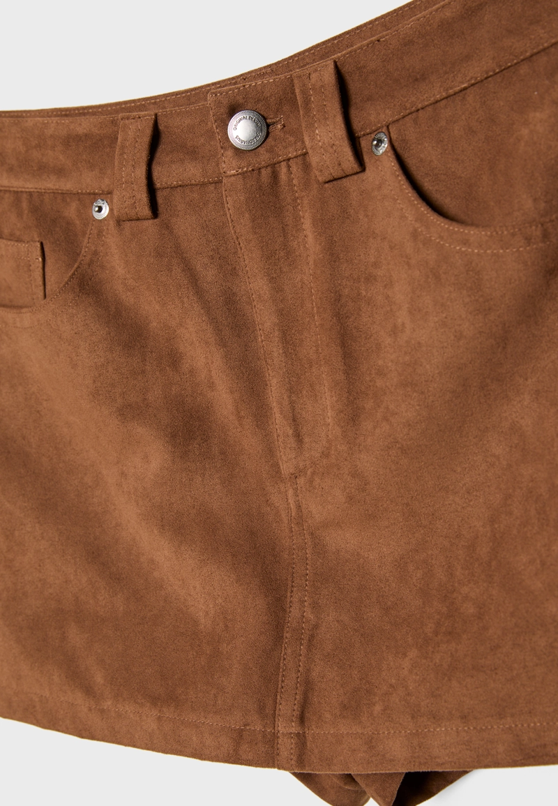 Юбка-шорты D62 из искусственной замши