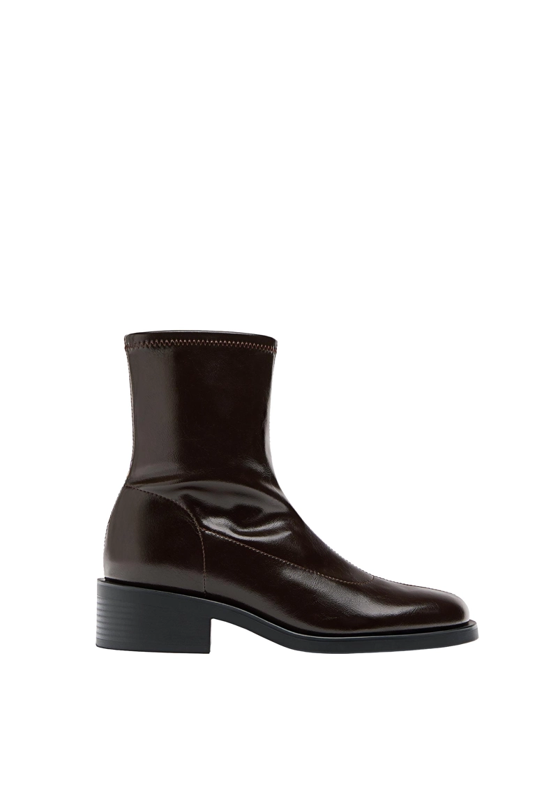 Туфли на толстом низком каблуке со стрейчем