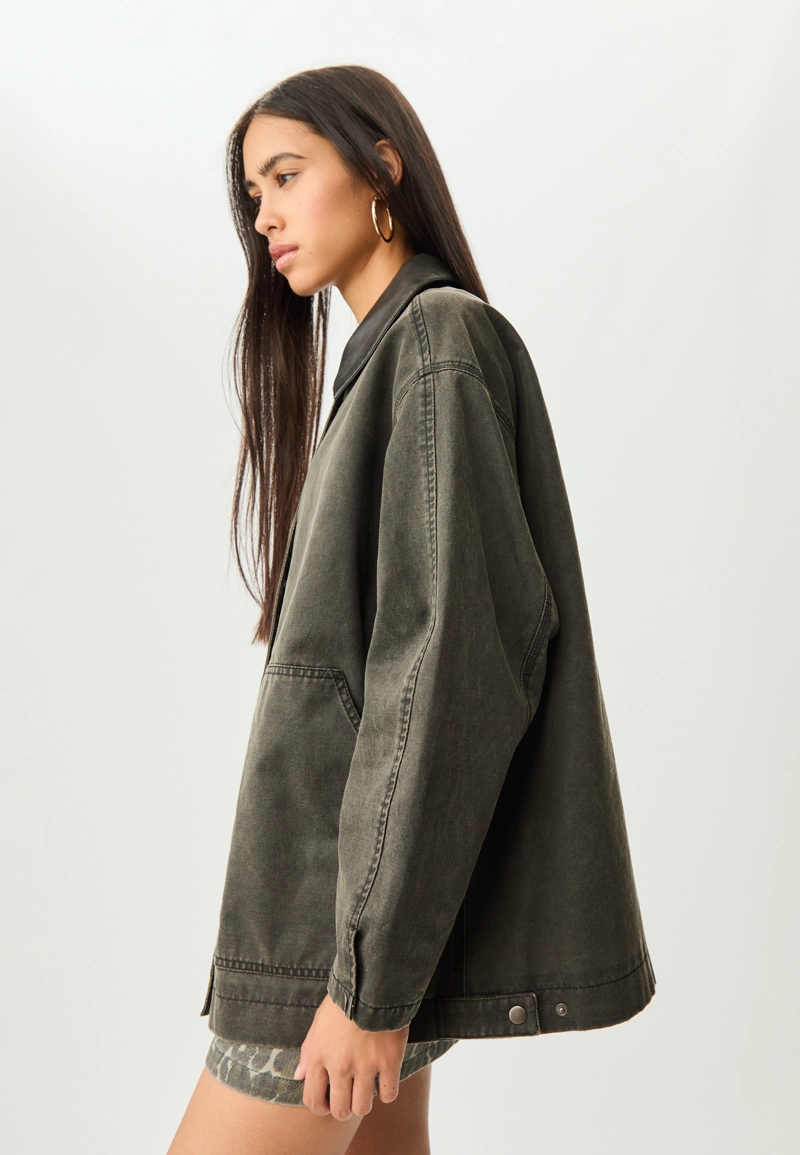 Куртка оверсайз с вощеным покрытием