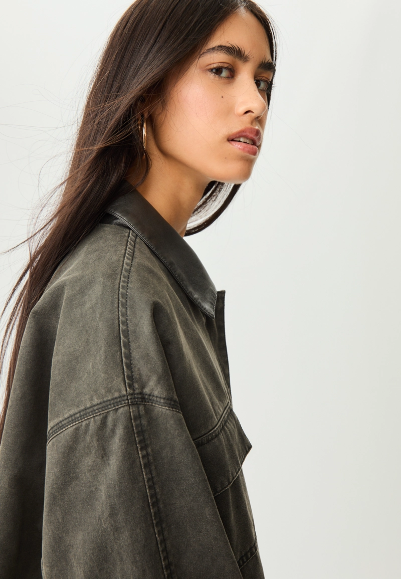 Куртка оверсайз с вощеным покрытием