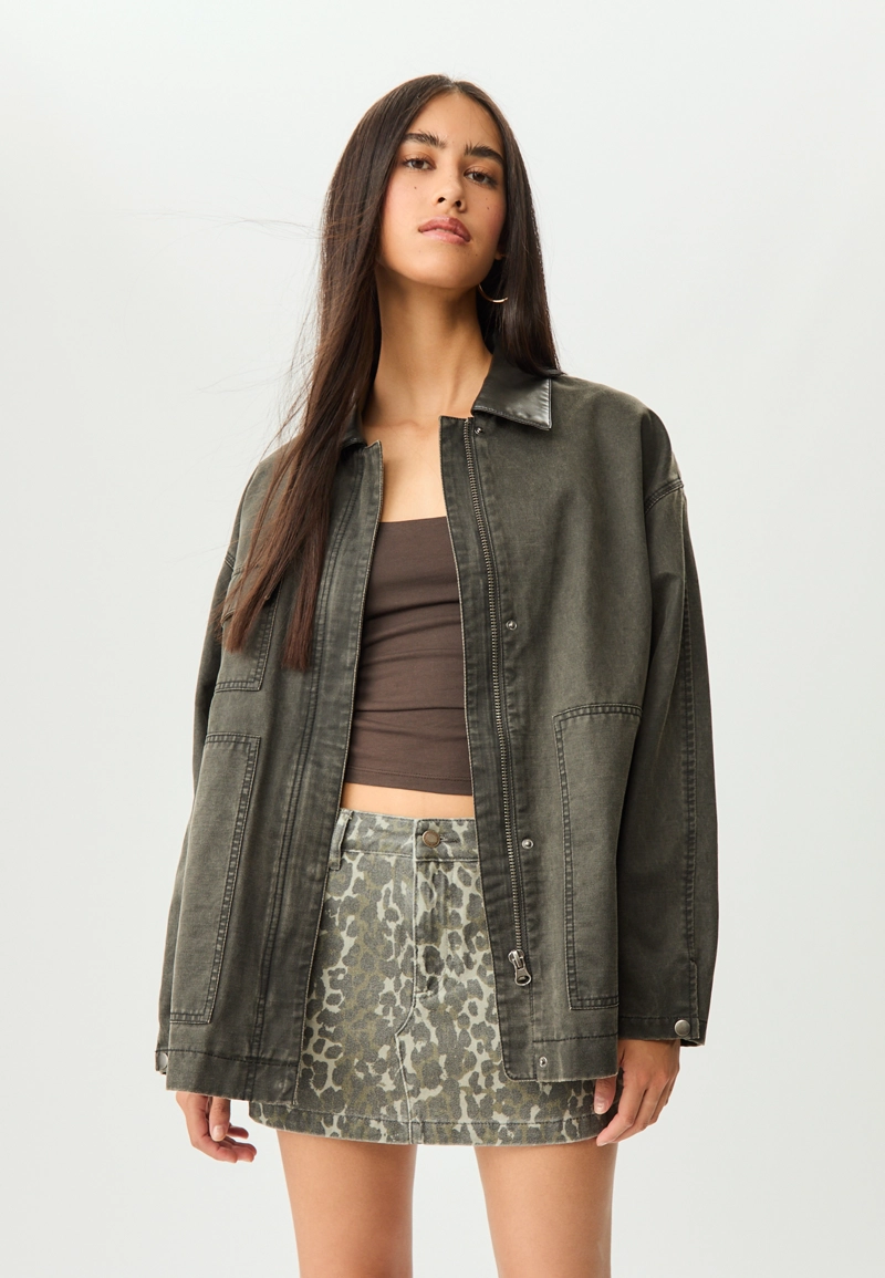 Куртка оверсайз с вощеным покрытием