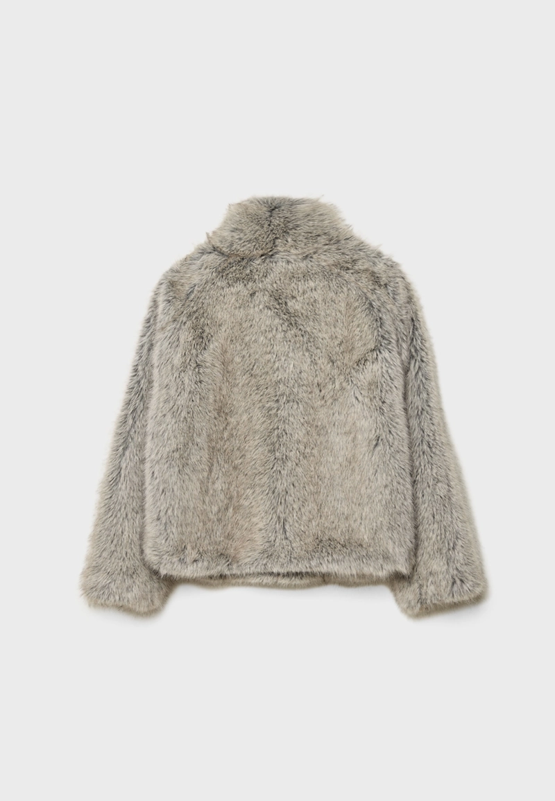 Куртка из искусственного меха с воротником-стойкой