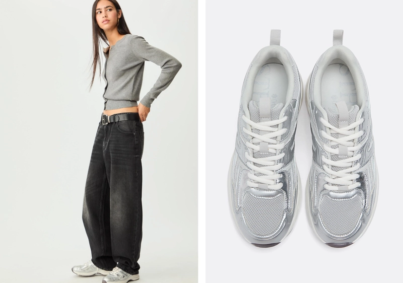 Спортивные кроссовки с отделкой