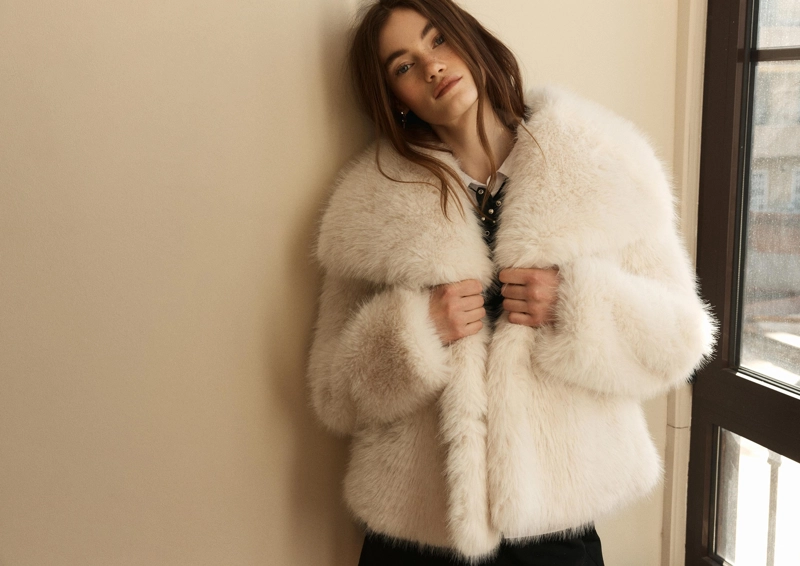 Укороченная куртка из искусственного меха