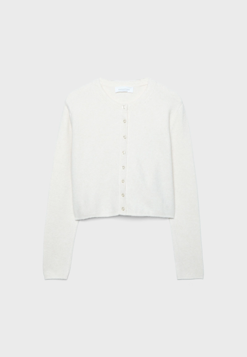 Вязаный кардиган с пуговицами из мягкой ткани