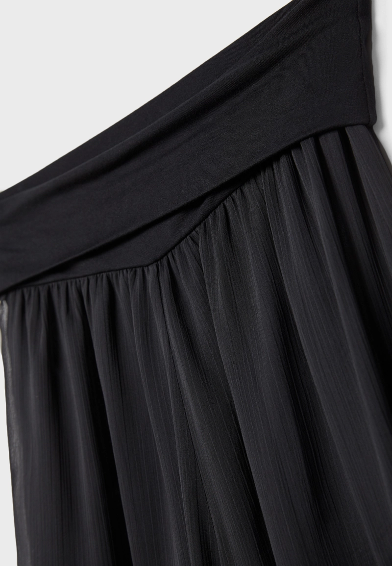 Брюки-баллоны из шифона с отворотом на талии