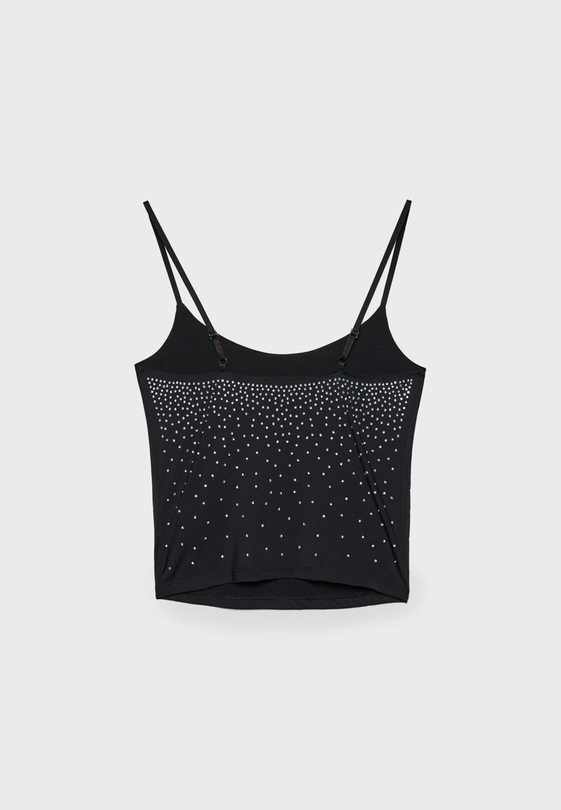 Топ на бретельках с блестящей отделкой