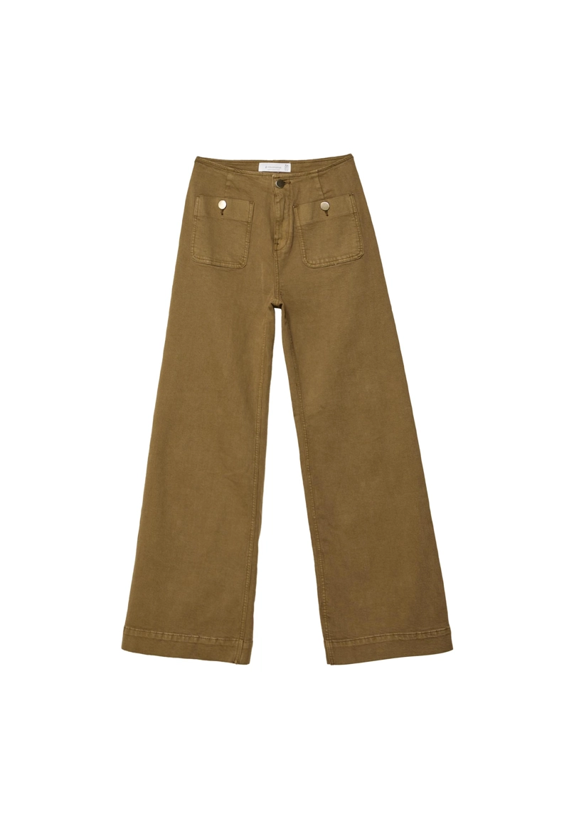 D77 Брюки в минималистичном стиле с карманами