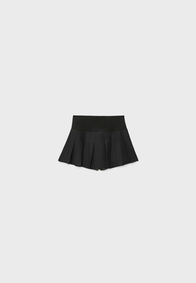 Мини-юбка-шорты со складками