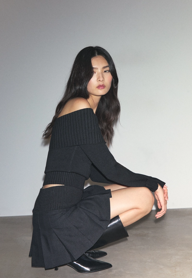 Мини-юбка-шорты со складками