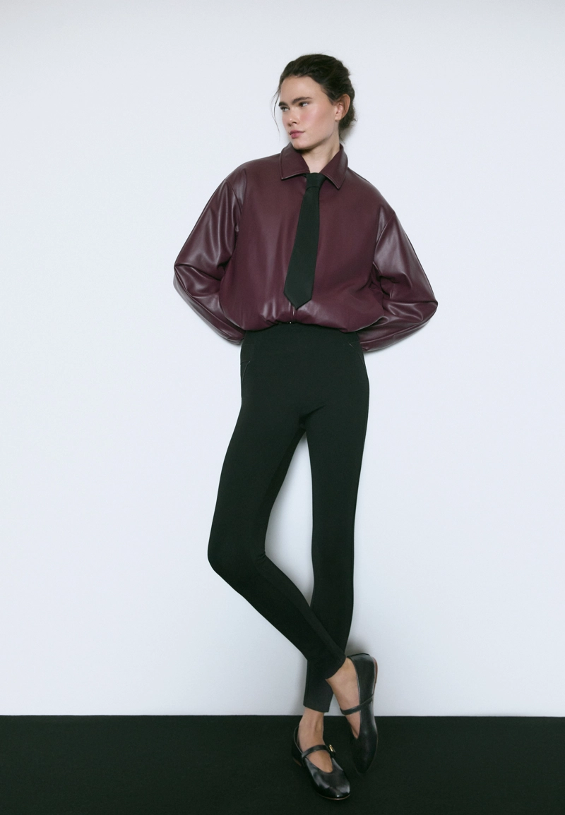 Леггинсы с комбинированным поясом