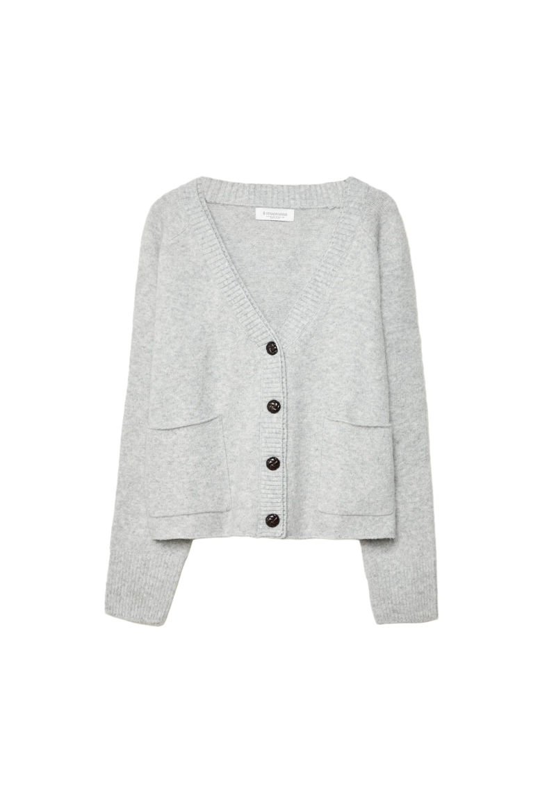 Трикотажный жакет с двойным воротником