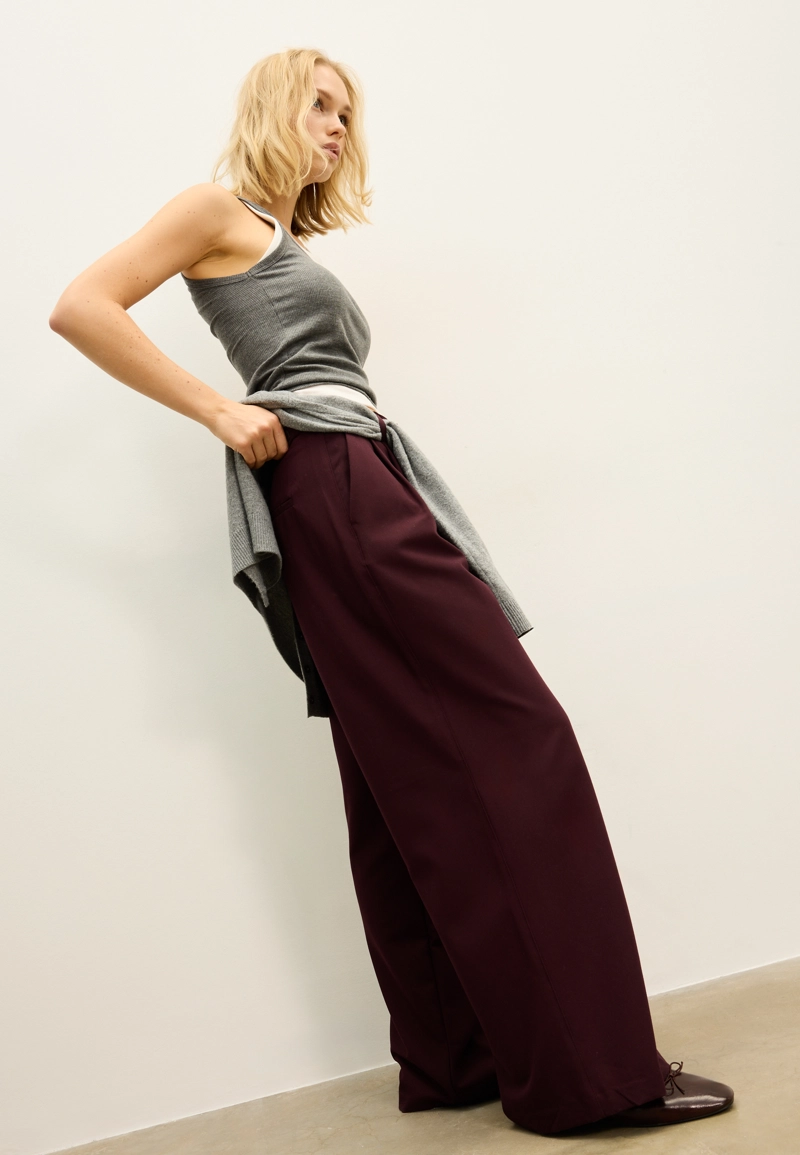 Широкие брюки с регулируемой посадкой l04536428