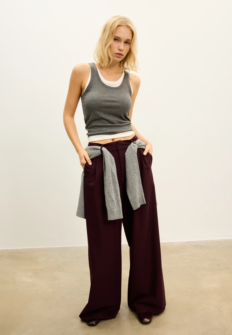 Широкие брюки с регулируемой посадкой l04536428