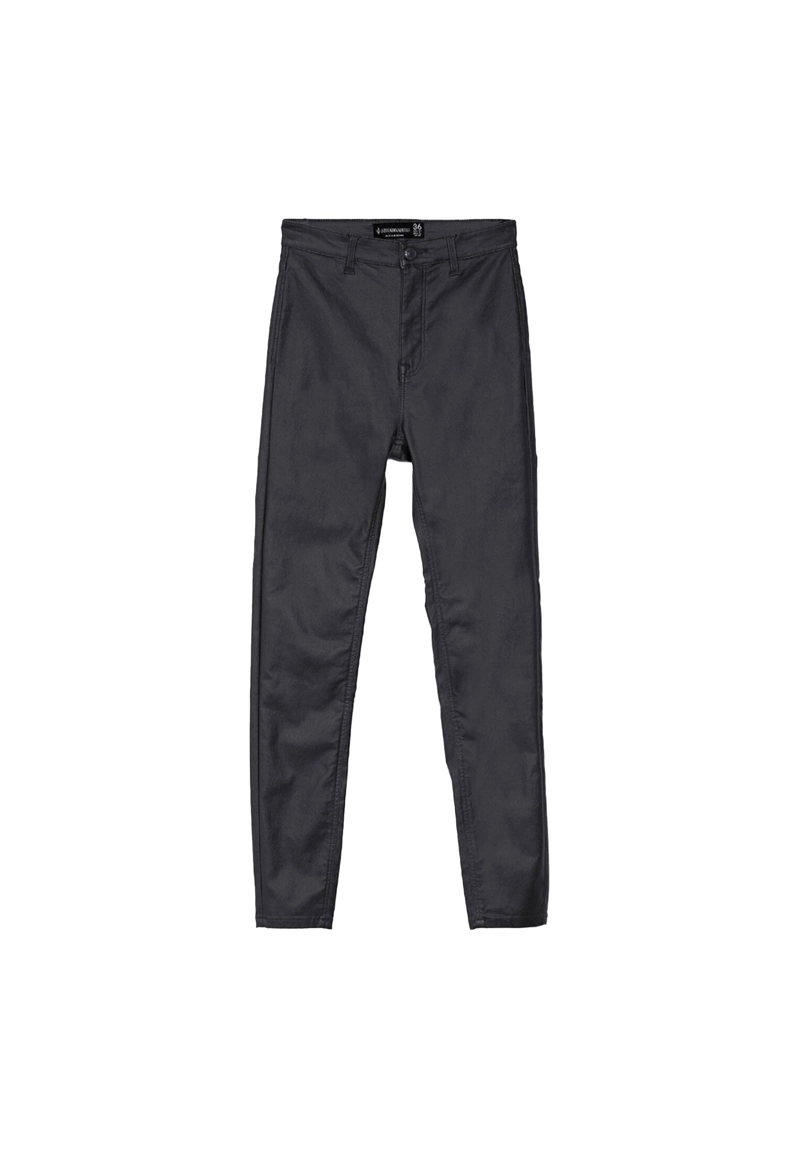 Брюки с вощеным покрытием и очень высокой посадкой