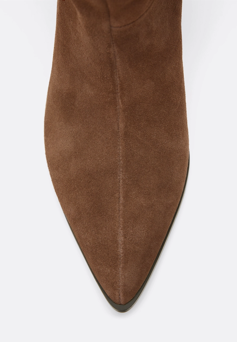 Кожаные ботинки kitten с голенищем свободного кроя