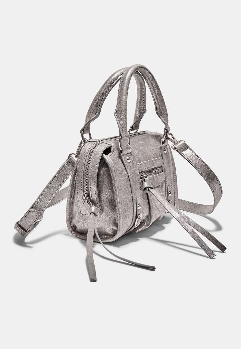 Сумка-боулинг с плечевым ремнем на молнии