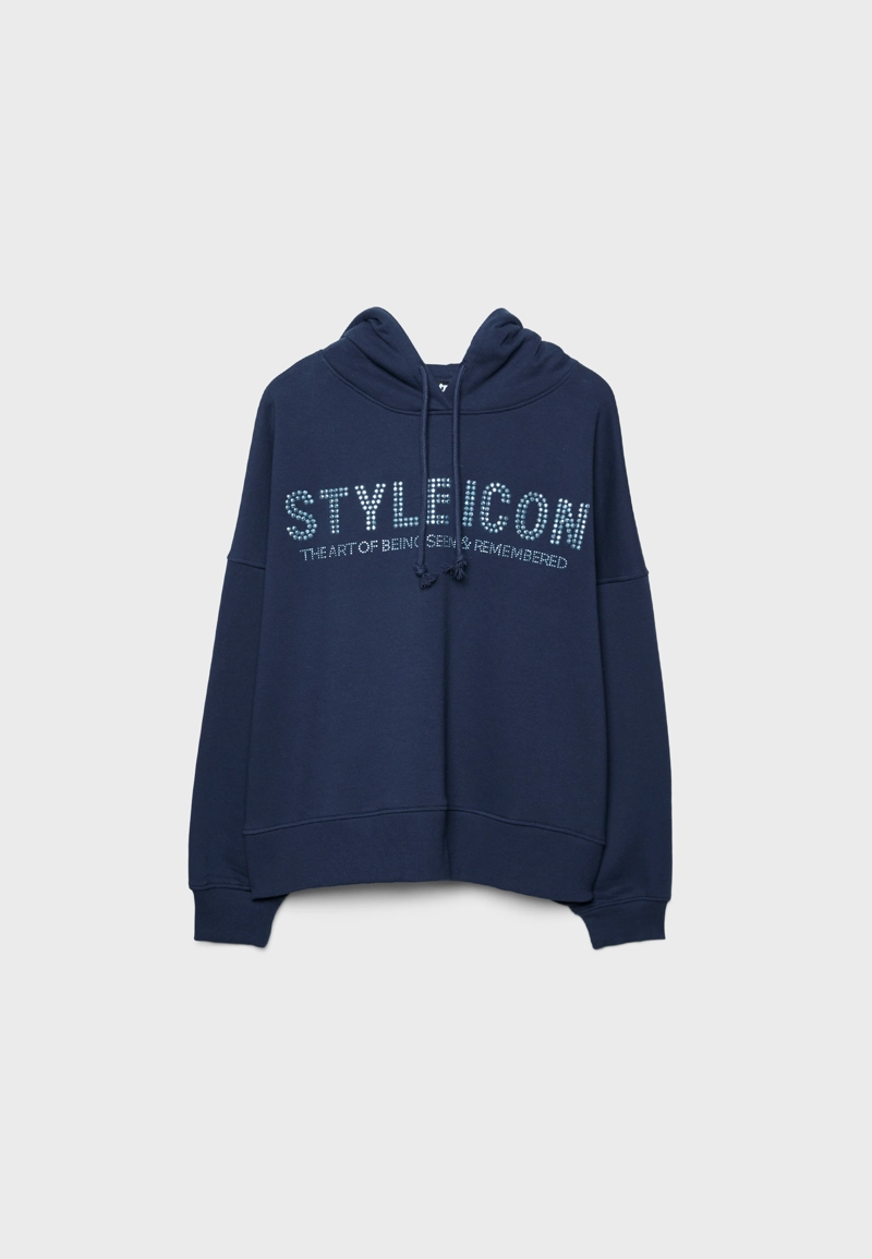 Толстовка с капюшоном и блестящей отделкой