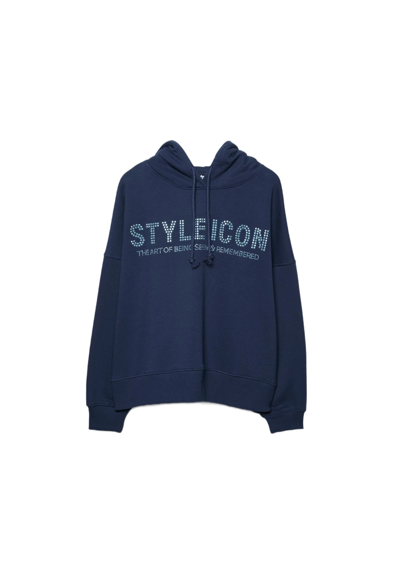 Толстовка с капюшоном и блестящей отделкой