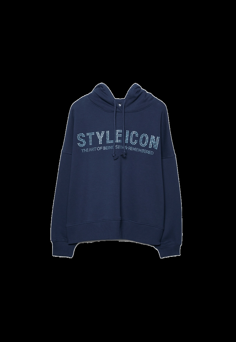 Толстовка с капюшоном и блестящей отделкой