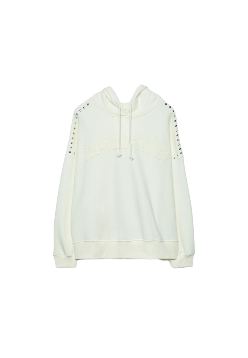 Толстовка с капюшоном, вышивкой и заклепками