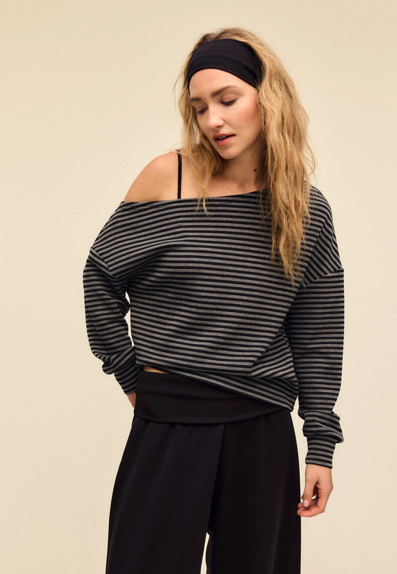 Толстовка с открытым плечом, мягкая на ощупь