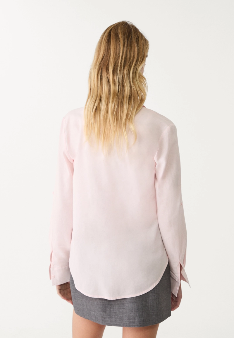 Свободная рубашка с карманом из льняной ткани