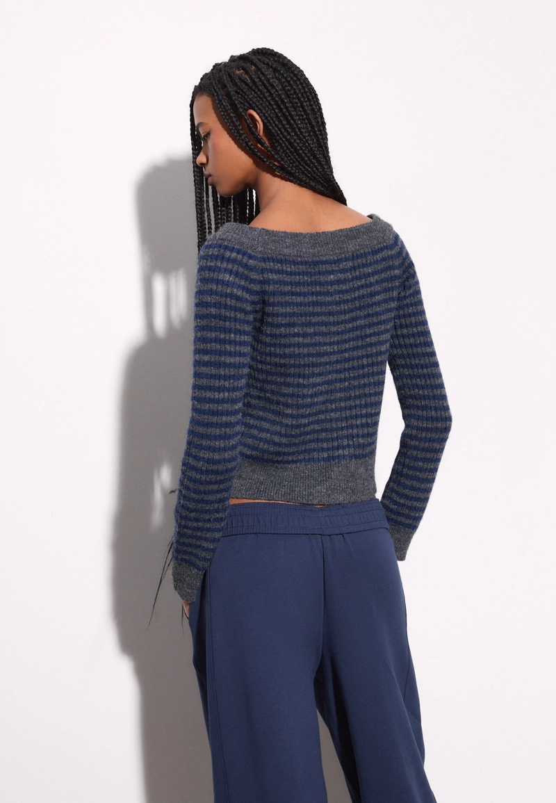 Кардиган с воротником-лодочкой и молнией