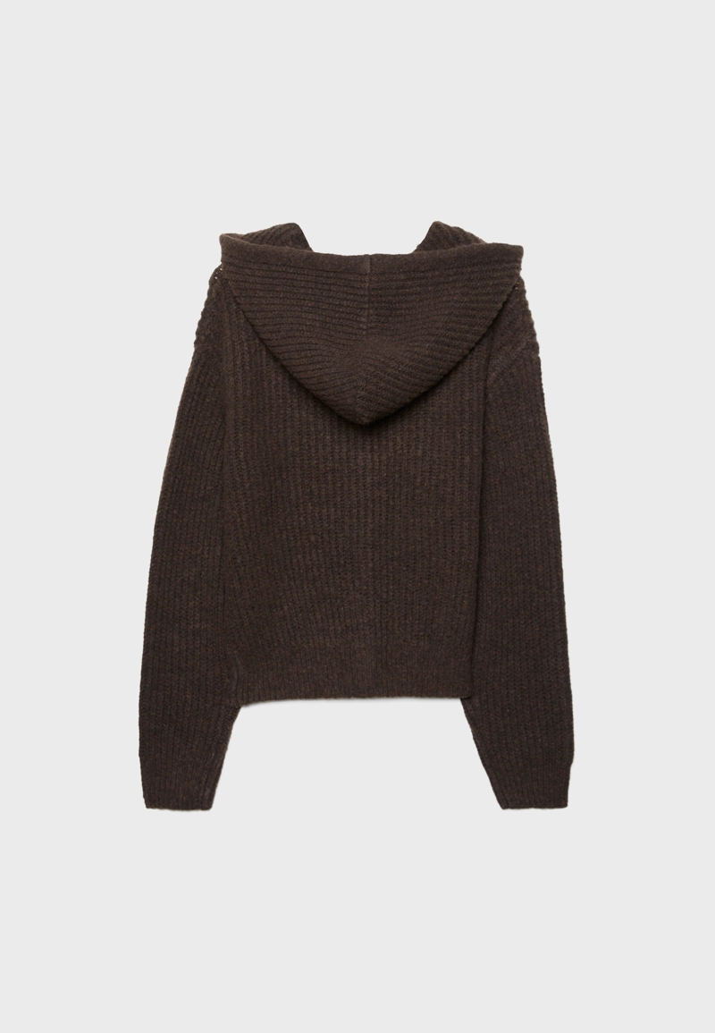 Кардиган с капюшоном на пуговицах