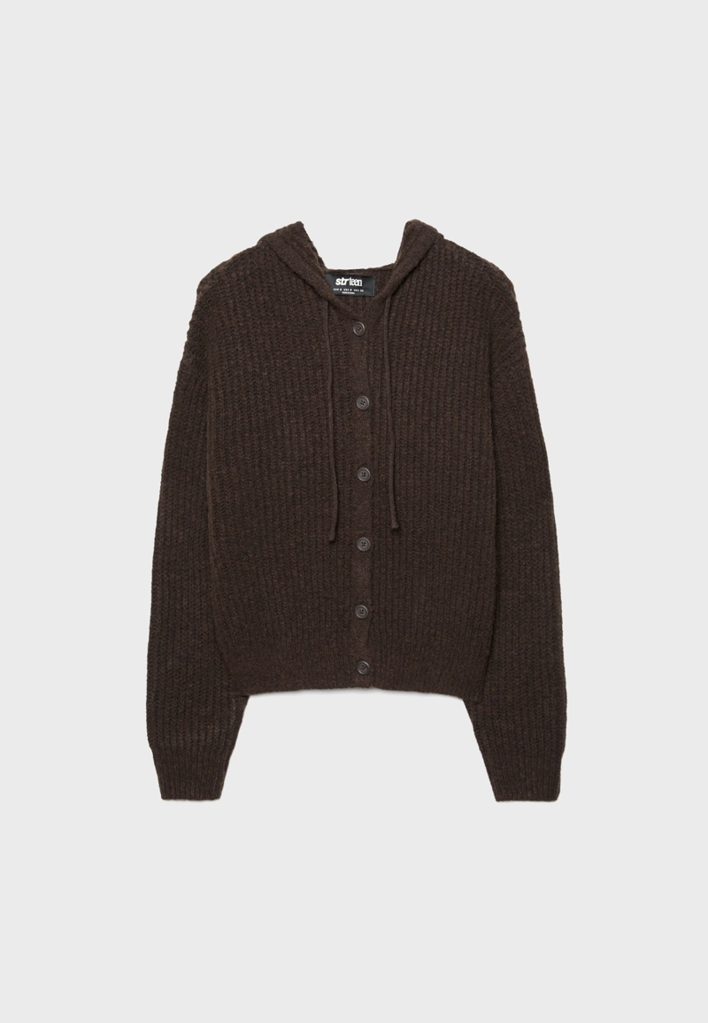 Кардиган с капюшоном на пуговицах