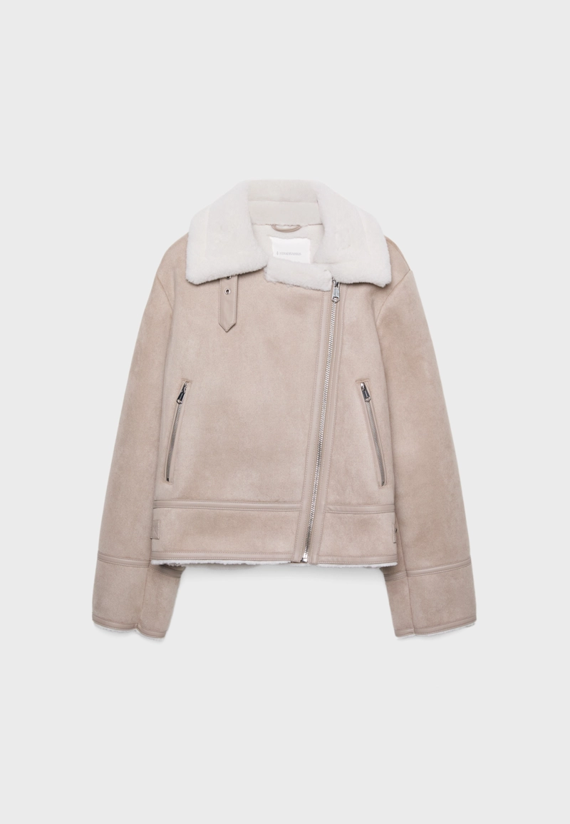 Двусторонняя байкерская куртка под искусственную замшу