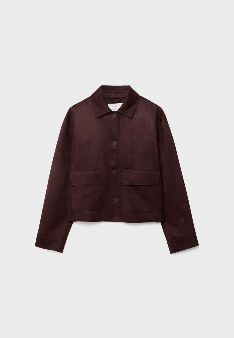 Куртка с карманами из искусственной замши