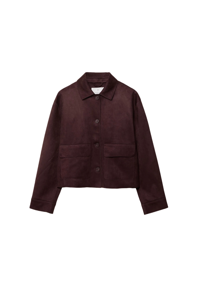 Куртка с карманами из искусственной замши